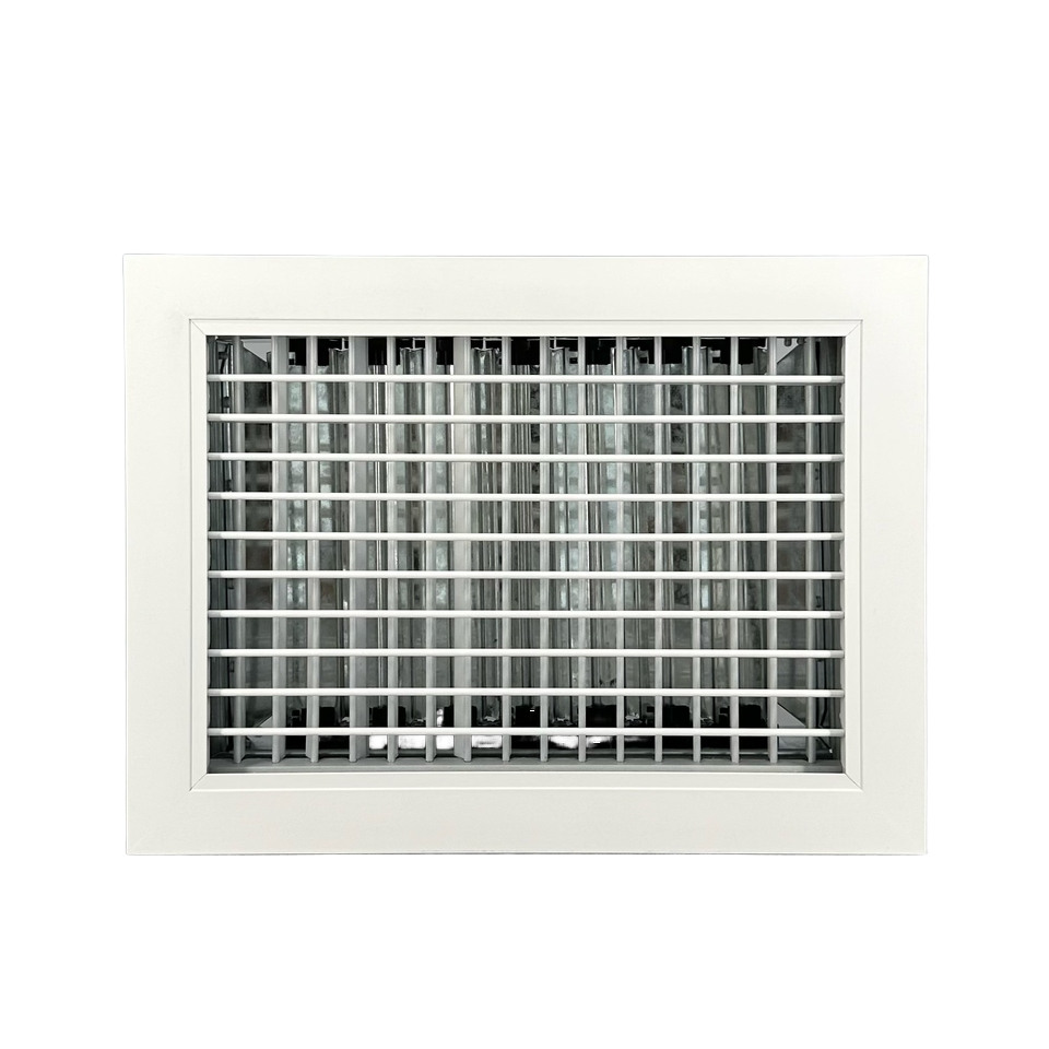 Double Deflection White Aluminum Air Vent Grill